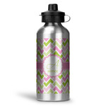Pink & Green Geometric Water Bottle - Aluminum - 20 oz (Personalized)