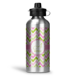 Pink & Green Geometric Water Bottles - 20 oz - Aluminum (Personalized)