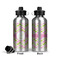 Pink & Green Geometric Aluminum Water Bottle - Front and Back