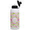 Pink & Green Geometric Aluminum Water Bottle - White Front