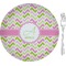 Pink & Green Geometric 8" Glass Appetizer / Dessert Plates - Single or Set (Personalized)
