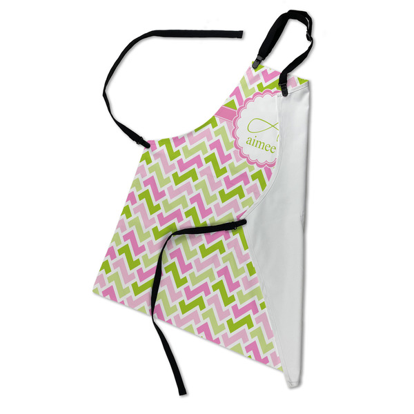 Pink & Green Geometric Apron - Folded