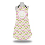 Pink & Green Geometric Apron w/ Name and Initial
