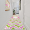 Pink & Green Geometric Area Rug Sizes - In Context (vertical)