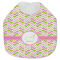 Pink & Green Geometric Jersey Knit Baby Bib w/ Name and Initial