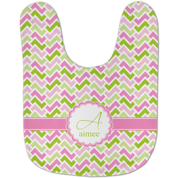 Pink & Green Geometric Baby Bib - AFT flat