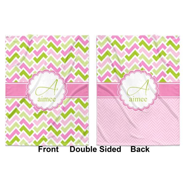 Pink & Green Geometric Baby Blanket (Double Sided - Printed Front and Back)