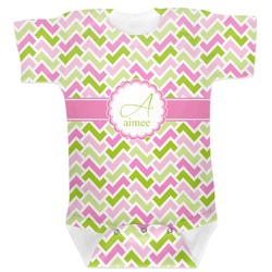 Pink & Green Geometric Baby Bodysuit 6-12 (Personalized)