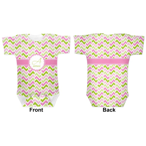 Pink & Green Geometric Baby Bodysuit Approval