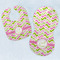 Pink & Green Geometric Baby Minky Bib & New Burp Set