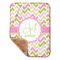 Pink & Green Geometric Baby Sherpa Blanket - Corner Showing Soft