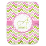 Pink & Green Geometric Baby Swaddling Blanket (Personalized)