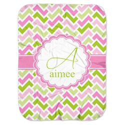 Pink & Green Geometric Baby Swaddling Blanket (Personalized)