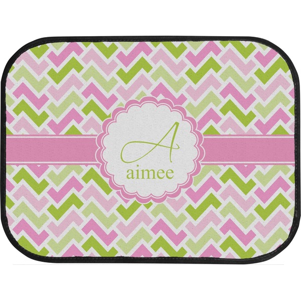 Pink & Green Geometric Custom Car Floor Mats (Back Seat)