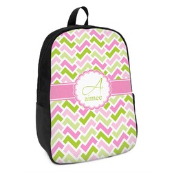 Pink & Green Geometric Kids Backpack (Personalized)