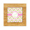 Pink & Green Geometric Bamboo Trivet with 6" Tile - FRONT
