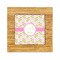 Pink & Green Geometric Bamboo Trivet with Ceramic Tile Insert (Personalized)