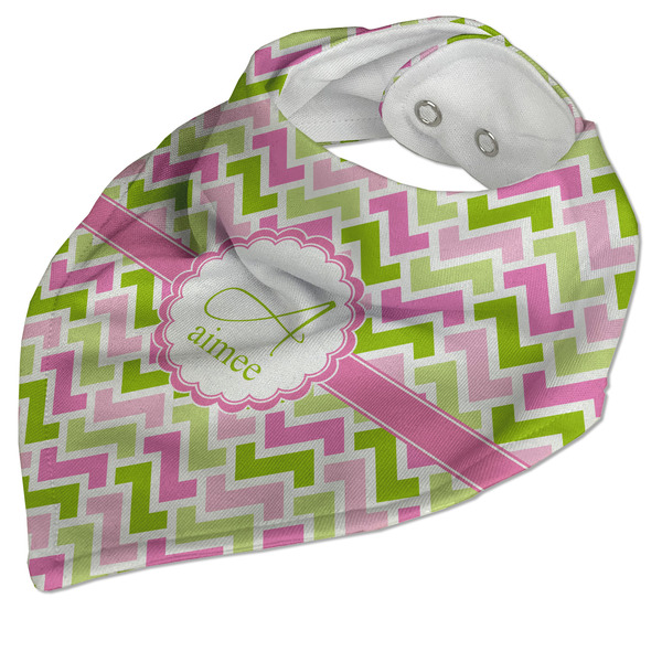 Pink & Green Geometric Bandana Closed