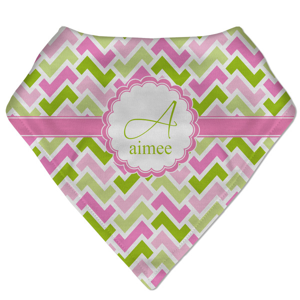 Custom Pink & Green Geometric Bandana Bib (Personalized)
