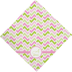 Pink & Green Geometric Dog Bandana Scarf w/ Name and Initial
