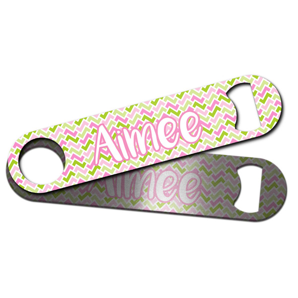 Pink & Green Geometric Bar Bottle Opener - Main