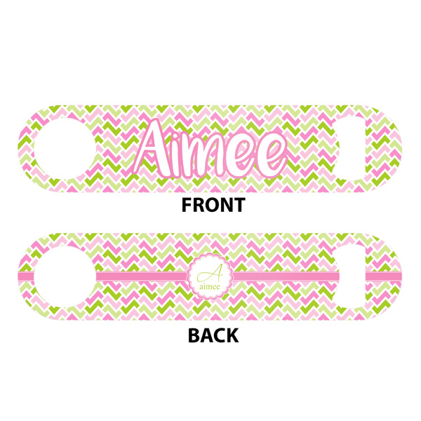 Pink & Green Geometric Bar Bottle Opener - White - Approval