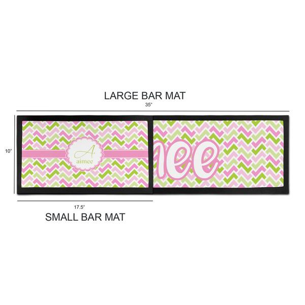 Pink & Green Geometric Bar Mats - Sizing Chart
