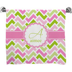 Pink & Green Geometric Bath Towel (Personalized)