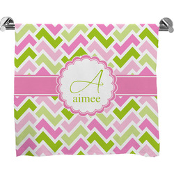 Pink & Green Geometric Bath Towel (Personalized)