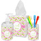 Pink & Green Geometric Bathroom Accessories Set (Personalized)