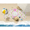 Pink & Green Geometric Beach Towel Lifestyle