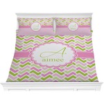 Pink & Green Geometric Comforter Set - King (Personalized)