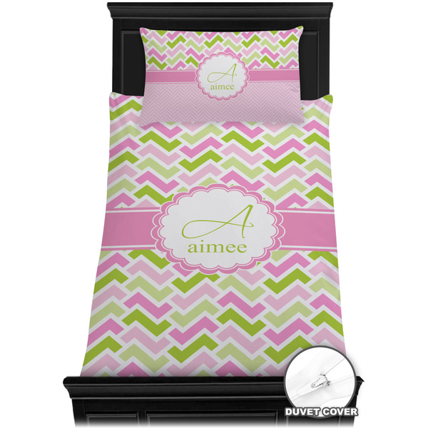 Pink & Green Geometric Bedding Set (TwinXL) - Duvet