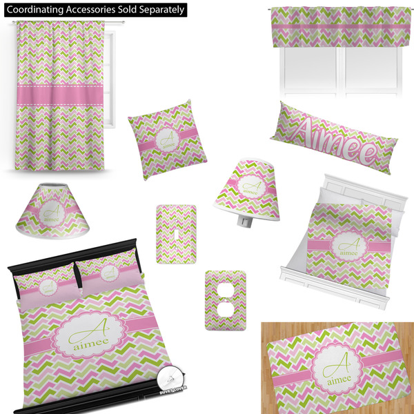 Pink & Green Geometric Bedroom Decor & Accessories2