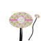 Pink & Green Geometric Black Plastic 7" Stir Stick - Oval - Closeup