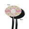 Pink & Green Geometric Black Plastic 7" Stir Stick - Single Sided - Oval - Front & Back