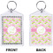 Pink & Green Geometric Bling Keychain (Front + Back)
