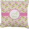 Pink & Green Geometric Burlap Pillow 24"