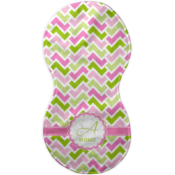 Pink & Green Geometric Burp Peanut Shaped Flat