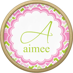 Pink & Green Geometric Cabinet Knob - Gold (Personalized)