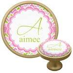 Pink & Green Geometric Cabinet Knob - Gold (Personalized)