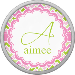 Pink & Green Geometric Cabinet Knob (Silver) (Personalized)