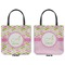 Pink & Green Geometric Canvas Tote - Front and Back
