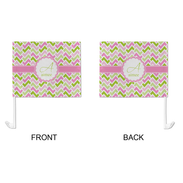 Pink & Green Geometric Car Flag - Large - APPROVAL