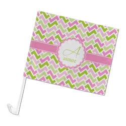 Pink & Green Geometric Car Flag (Personalized)