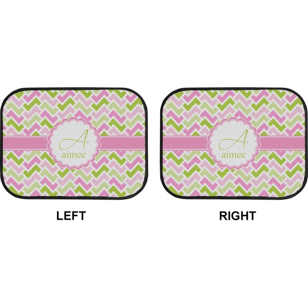 Pink & Green Geometric Car Floor Mats (Back Seat) (Approval)