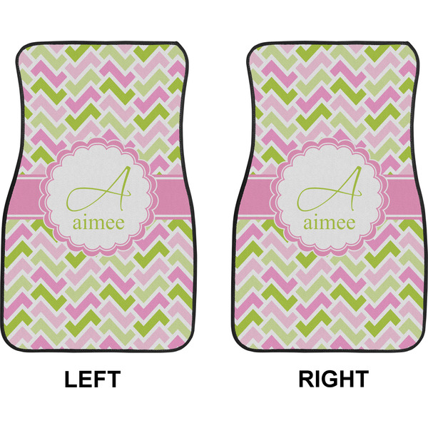 Pink & Green Geometric Car Mat Front - Approval