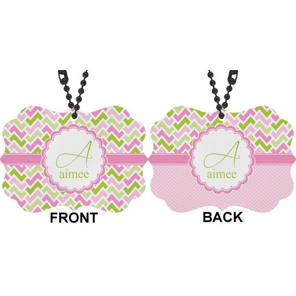 Pink & Green Geometric Car Ornament (Approval)