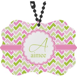 Pink & Green Geometric Rear View Mirror Charm (Personalized)