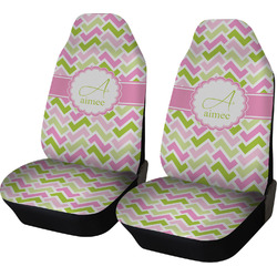 Pink & Green Geometric Car Seat Covers (Set of Two) (Personalized)